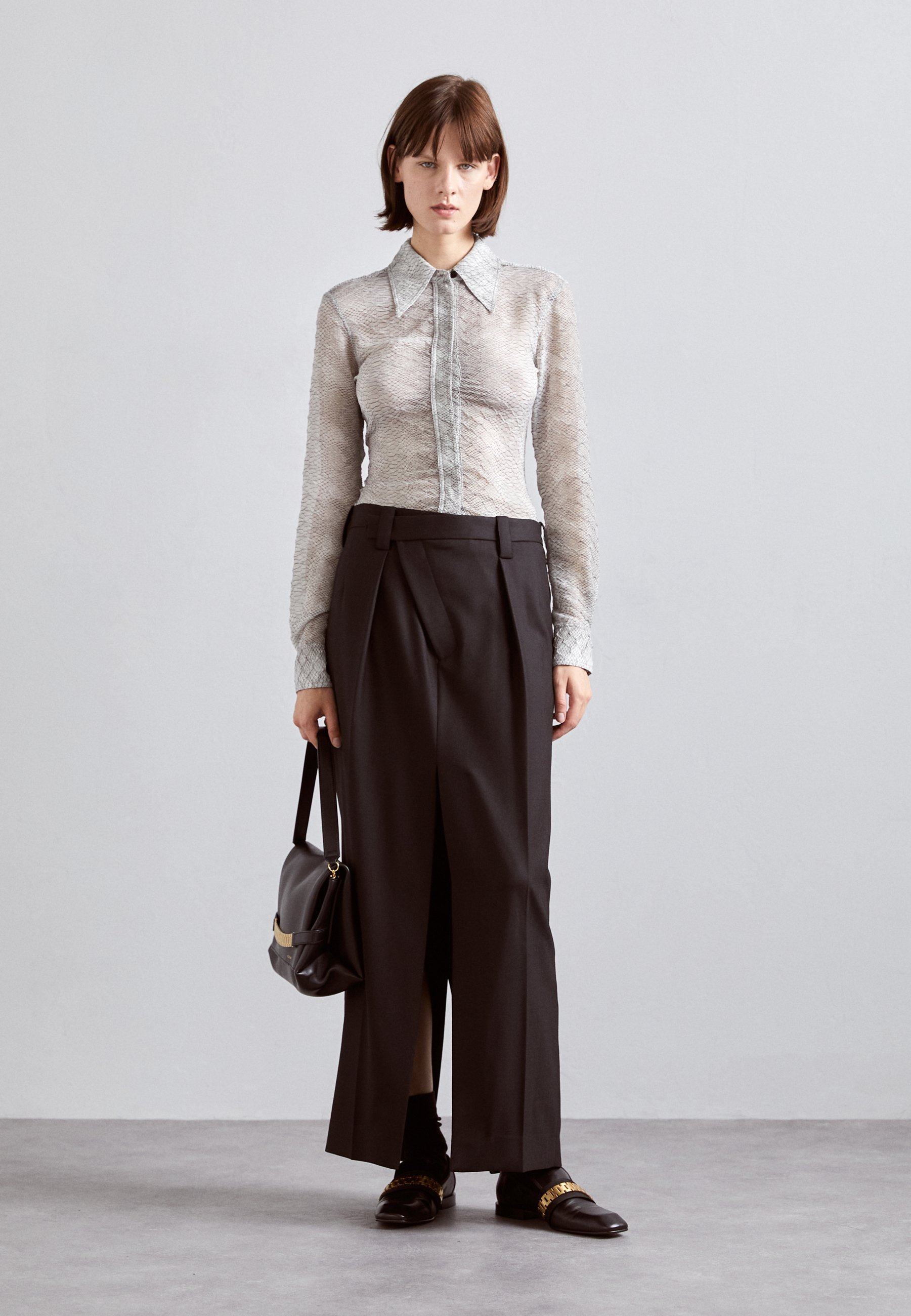 WRAP FRONT TAILORED SKIRT - Maxi skirt