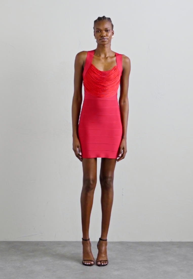 DRAPED FRINGE MINI DRESS - Cocktail dress / Party dress