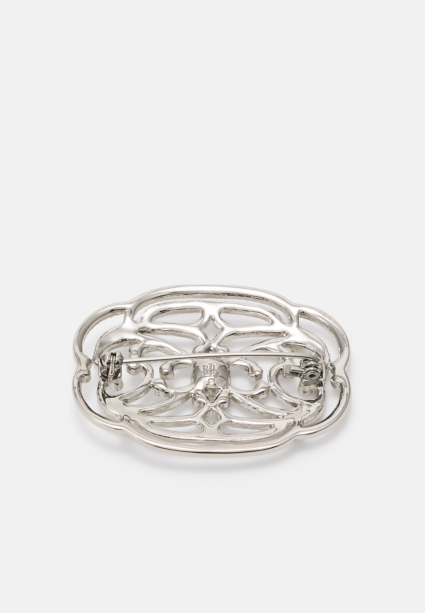 BOX PIN PAVE SCROLL - Brooch