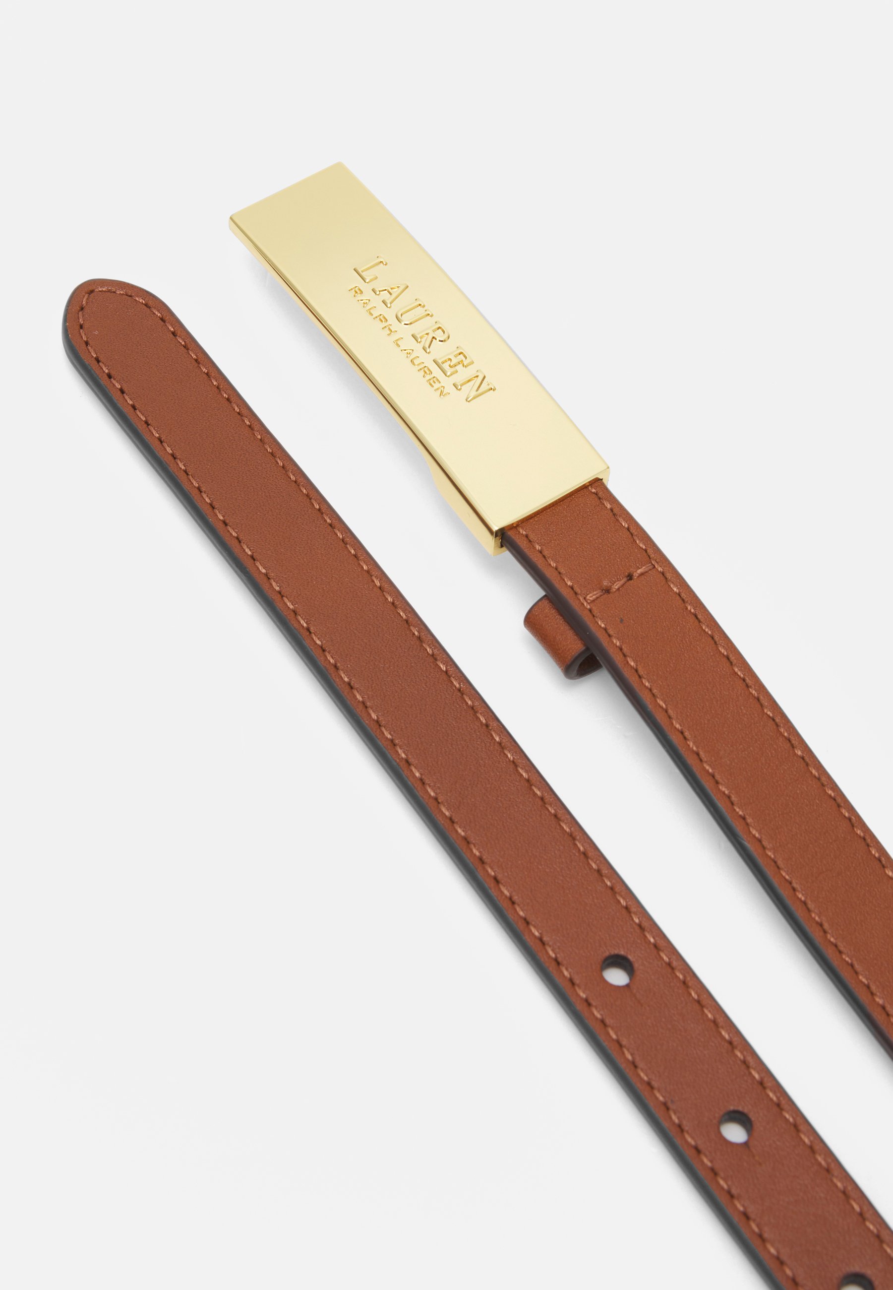 NEW PLAQUE BELT SKINNY - Belt -tan