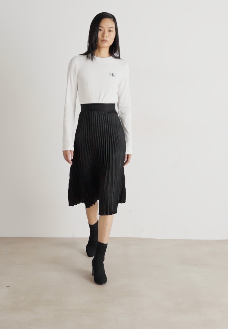 JACQUARD PLEATED MIDI SKIRT - Pleated skirt
