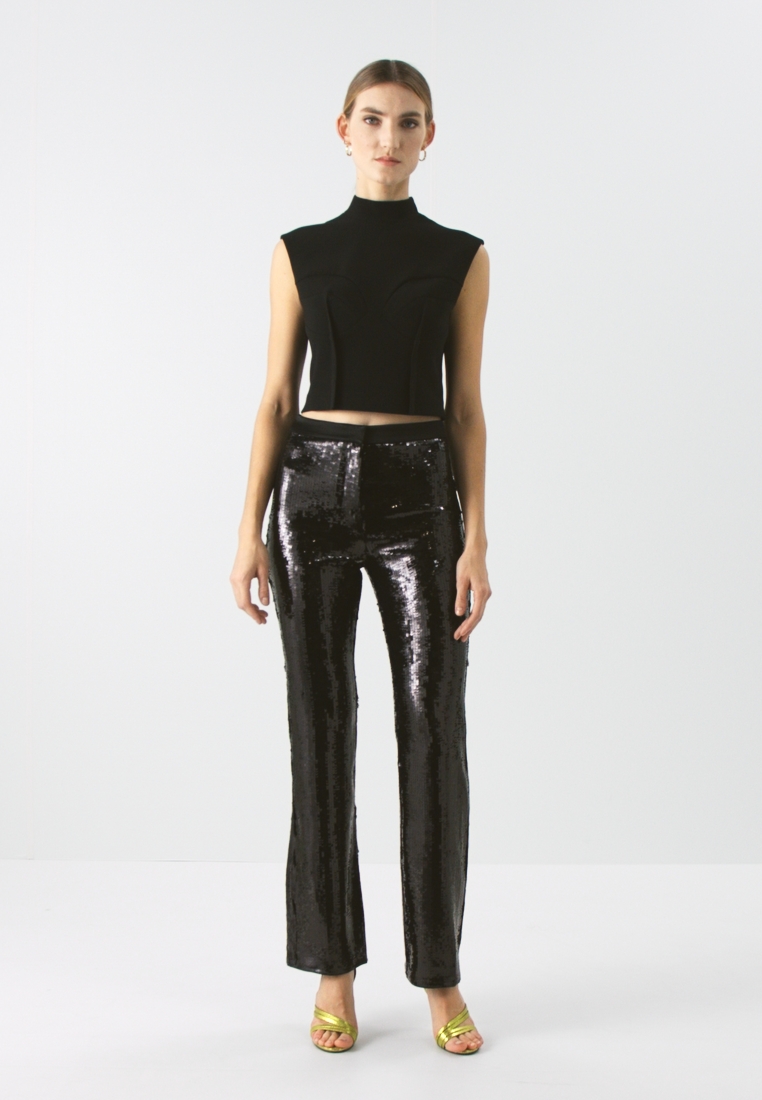 SEQUIN EVENING PANTS - Trousers