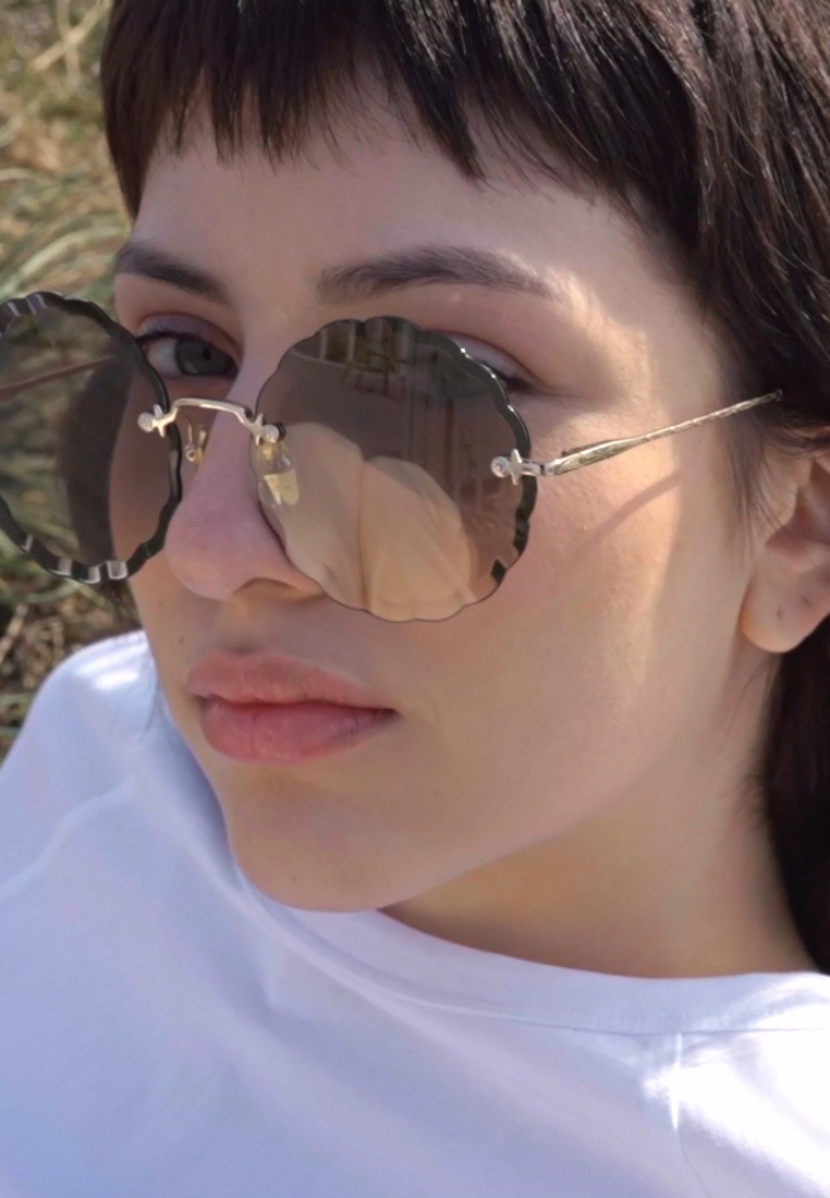 ROSIE RIMLESS ROUNDED METAL SUNGLASSES - Sunglasses