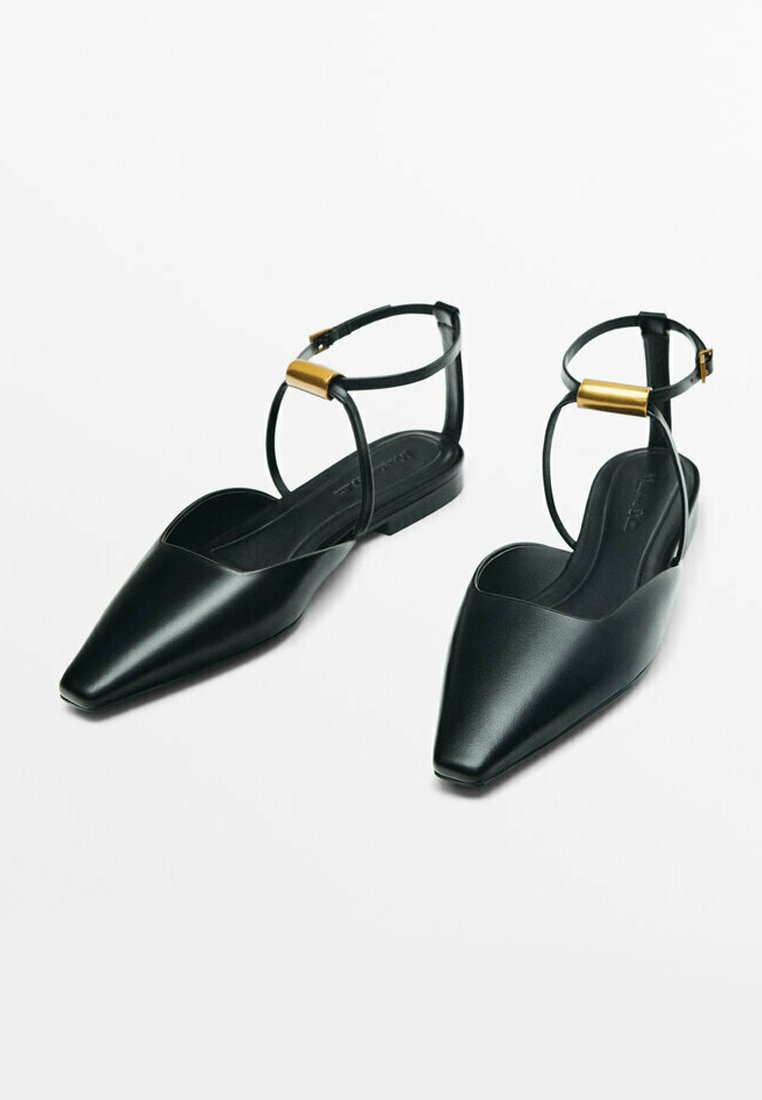 FLATS WITH PIECE- Ankle strap ballet pumps