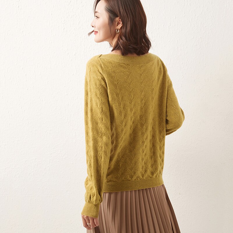 New 100% Merino Wool Women Sweater Pullover Winter Wool Knit Sweater Jumpers Autumn Woman Sweaters Knit Top Long Sleeve