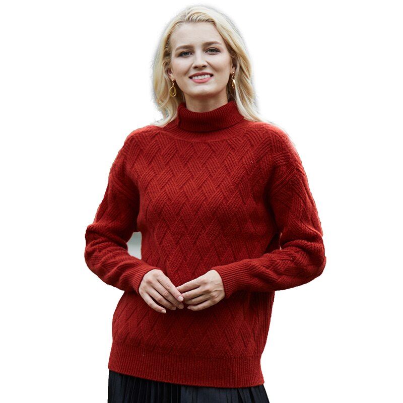 Women Sweater Turtleneck 100% Merino Wool Pullover Women Autumn Warm Knitted Sweater Jumper Women Winter Wool Sweaters