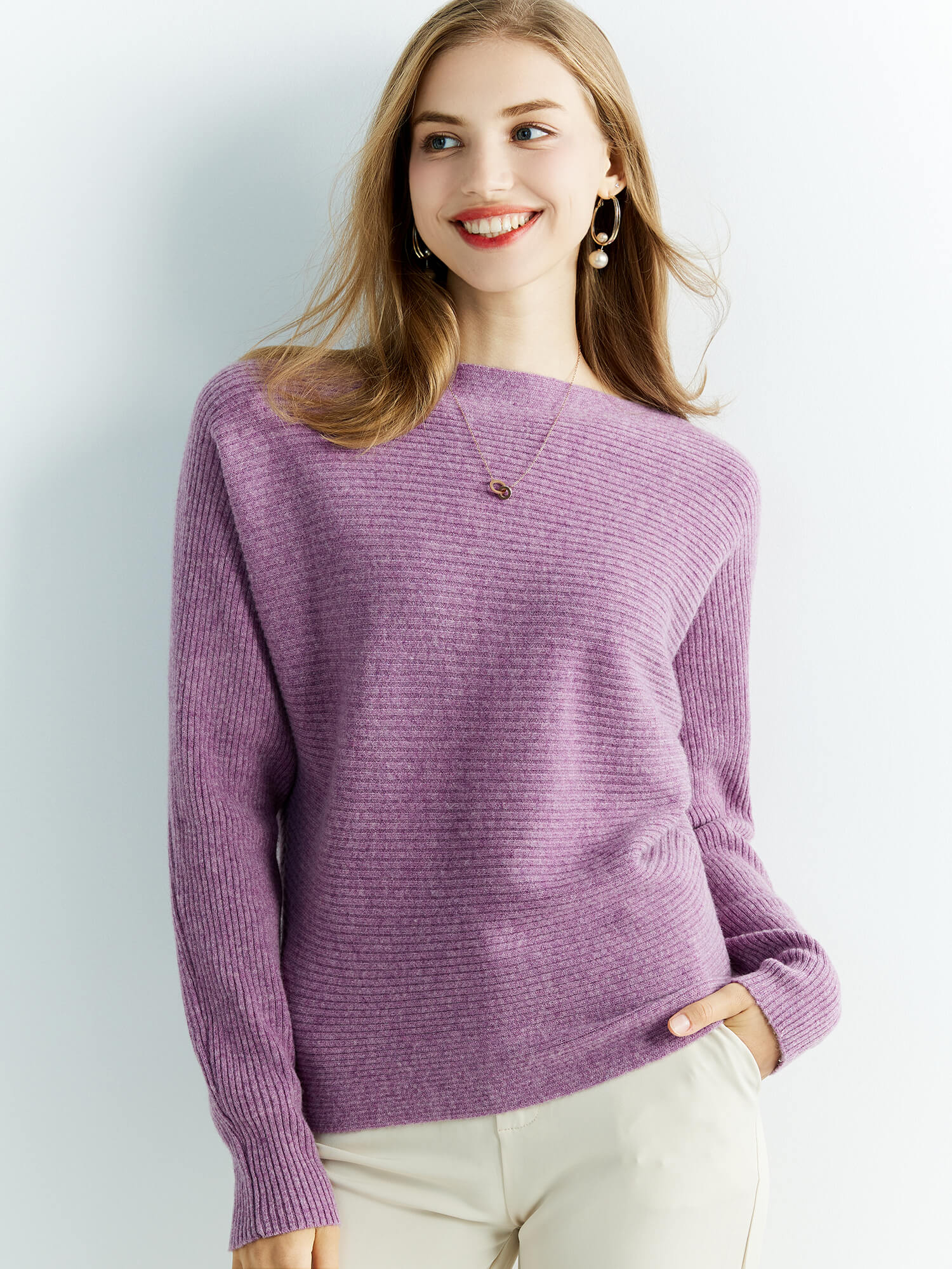 Women's Knitted Sweaters Cashmere Sweater 100% Merino Wool O-Neck Batwing Sleeve Pullover Winter Fall Jumper Clothing Top Female