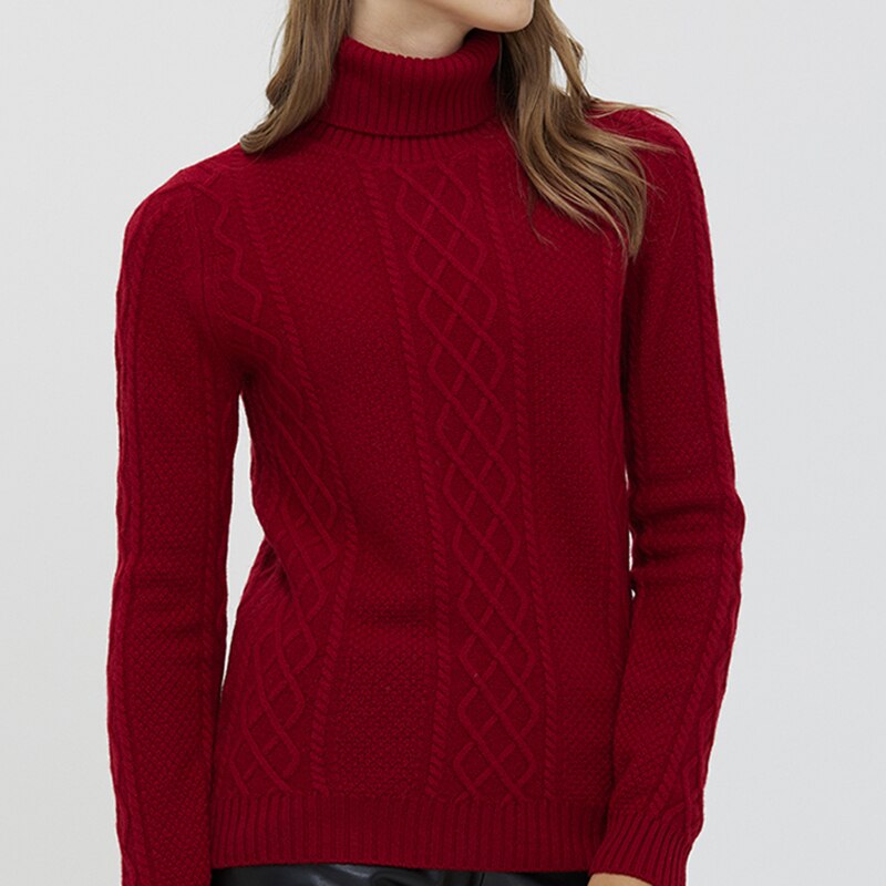 Knit Sweater Winter Clothes Women 100% Merino Wool Knitwears Cashmere Turtleneck Winter Autumn Warm Pullovers Woolen Jumper Tops