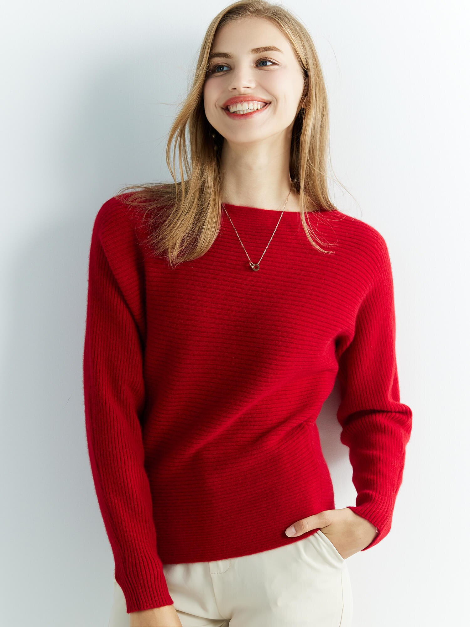 Women's Knitted Sweaters Cashmere Sweater 100% Merino Wool O-Neck Batwing Sleeve Pullover Winter Fall Jumper Clothing Top Female