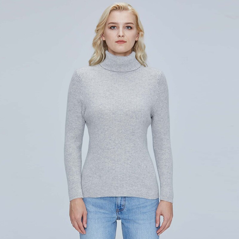 2021 Women Sweater Turtleneck 100% Merino Wool Autumn knitted Pullover Jumper Winter Warm Cashmere Sweaters Long Sleeve