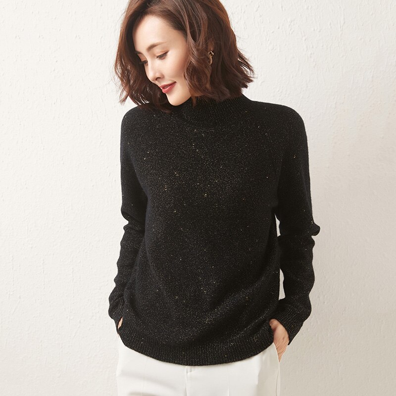 Merino Wool Women Turtleneck Sweater Winter Knitted Sweater Jumpers Female Pullover Cashmere Knit Top Korean Style