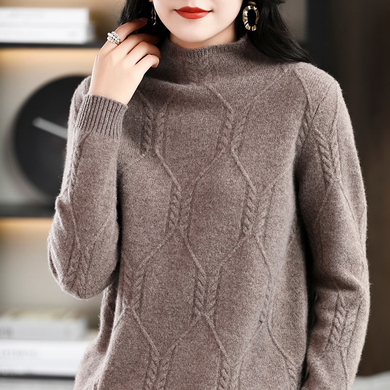 Turtleneck Sweater Women Clothing Winter 2022 Cashmere Sweaters 100% Merino Wool Knitted Pullover Korean Fashion Jumper Tops y2k
