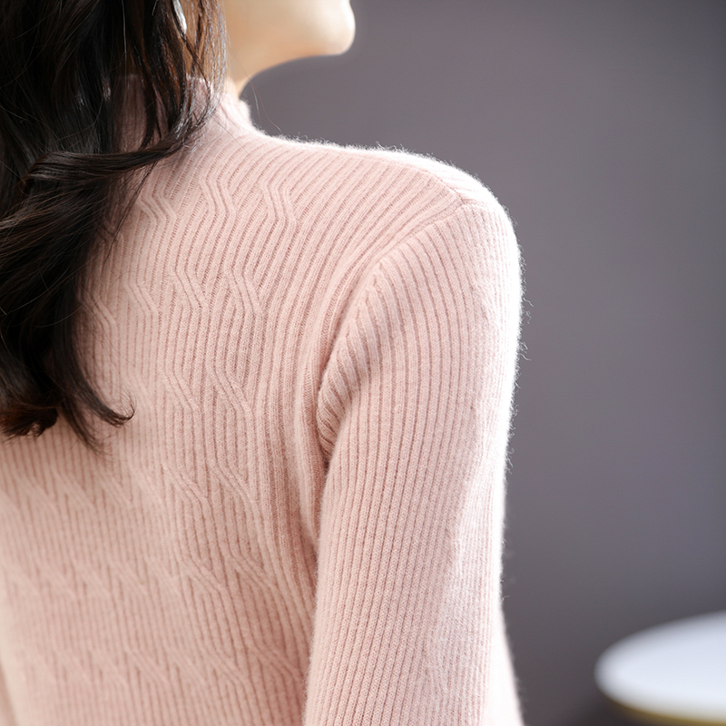 Women Turtleneck Sweater 100% Merino Wool Pullover Winter Knitted Sweater Jumpers Woman Jersey Knit Top Long Sleeve Y2K