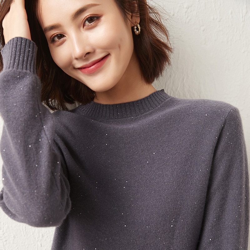 100% Merino Wool Women Sweater O-neck Winter Wool Knit Sweater Autumn Soft Cashmere Sweaters Pullover Knitwear Jumpers