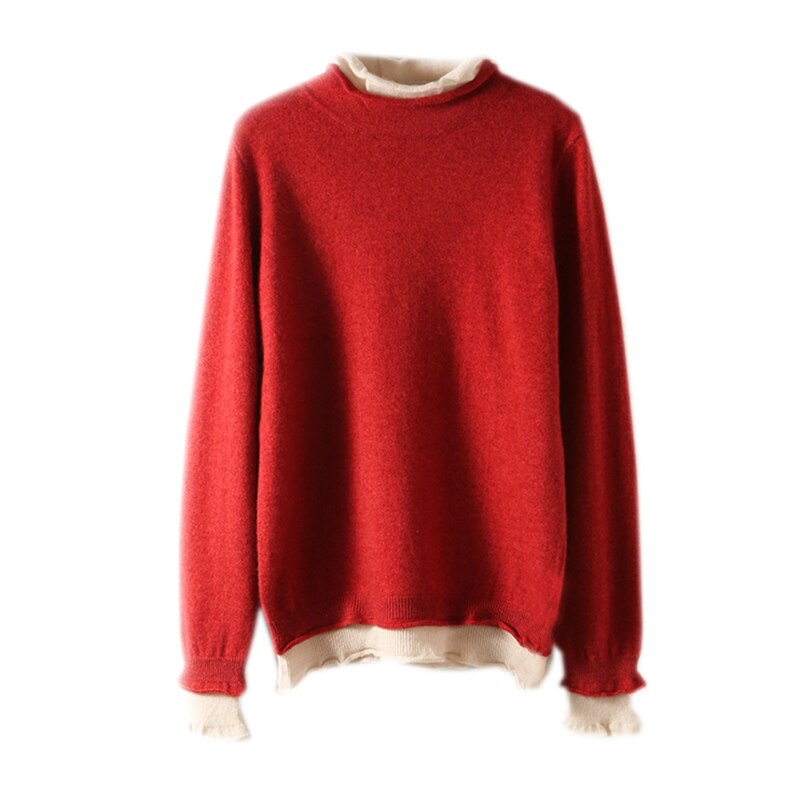 Women Sweater 100% Merino Wool Pullover Knit Top Long Sleeve Autumn Winter Warm Knitted Sweater Women's Jumper Jerseys