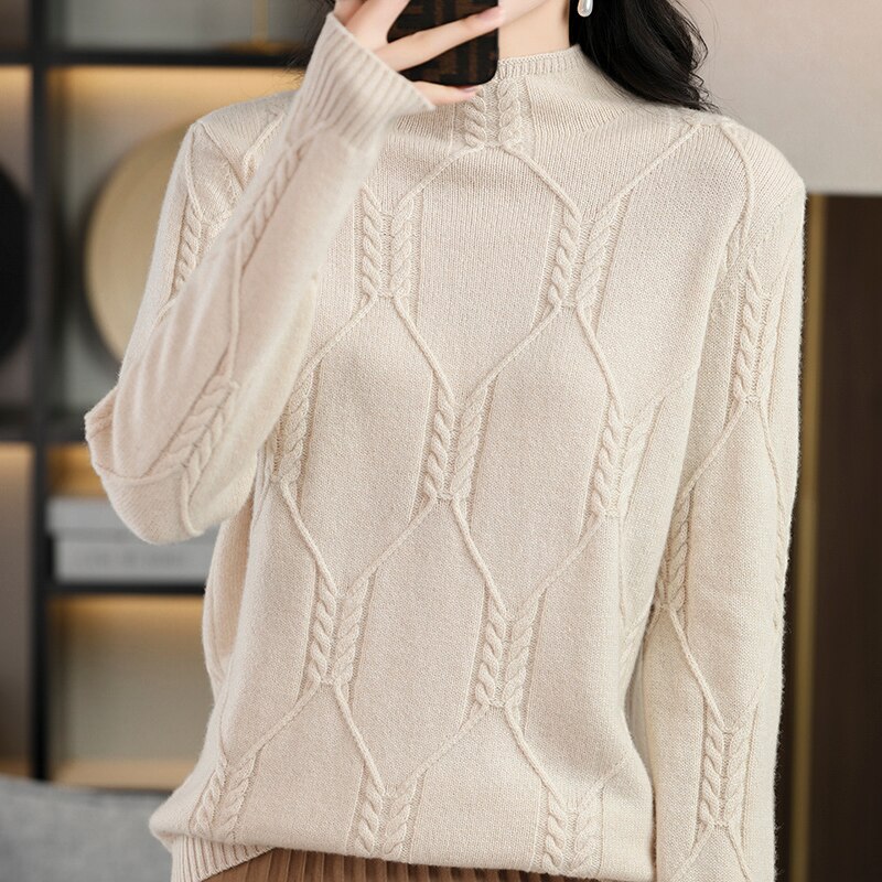 Turtleneck Sweater Women Clothing Winter 2022 Cashmere Sweaters 100% Merino Wool Knitted Pullover Korean Fashion Jumper Tops y2k