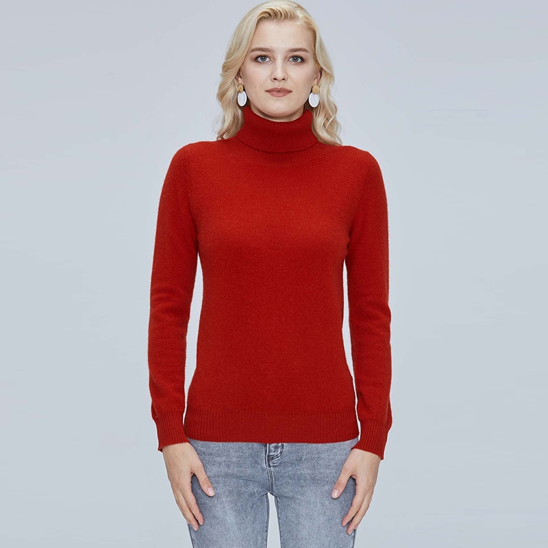Winter Clothes Women Knitwears Cashmere Sweater Turtleneck Sweaters 100% Merino Wool Fall Warm Knit Pullovers Woolen Jumper Tops