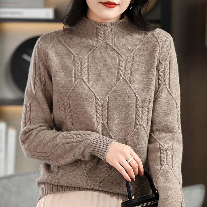 Turtleneck Sweater Women Clothing Winter 2022 Cashmere Sweaters 100% Merino Wool Knitted Pullover Korean Fashion Jumper Tops y2k