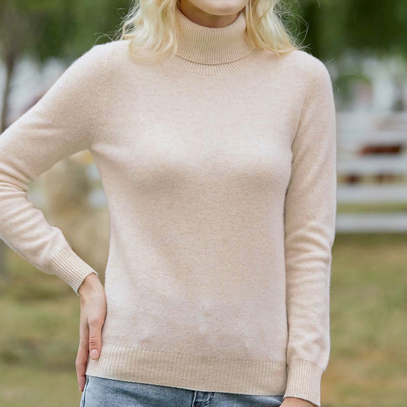 Winter Clothes Women Knitwears Cashmere Sweater Turtleneck Sweaters 100% Merino Wool Fall Warm Knit Pullovers Woolen Jumper Tops