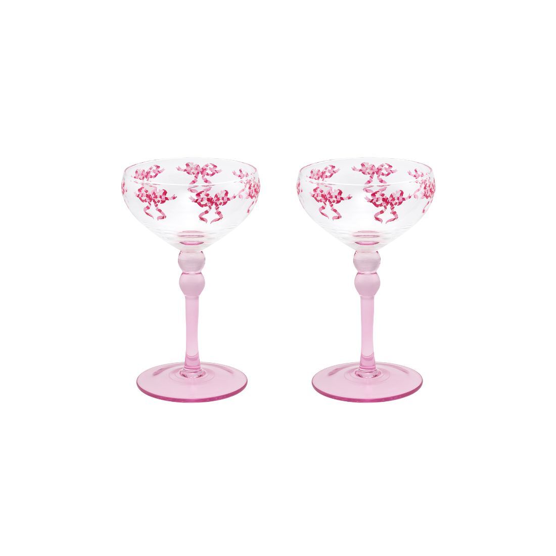 Bow and Arrow Set of 2 Coupe Glasses