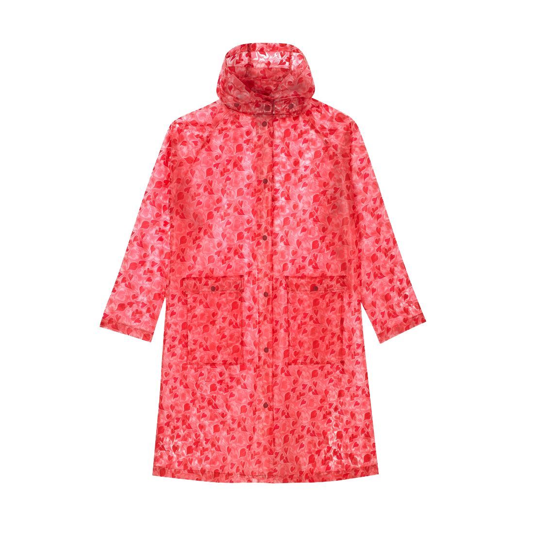 Marble Hearts Ditsy Printed Clear Rain Mac