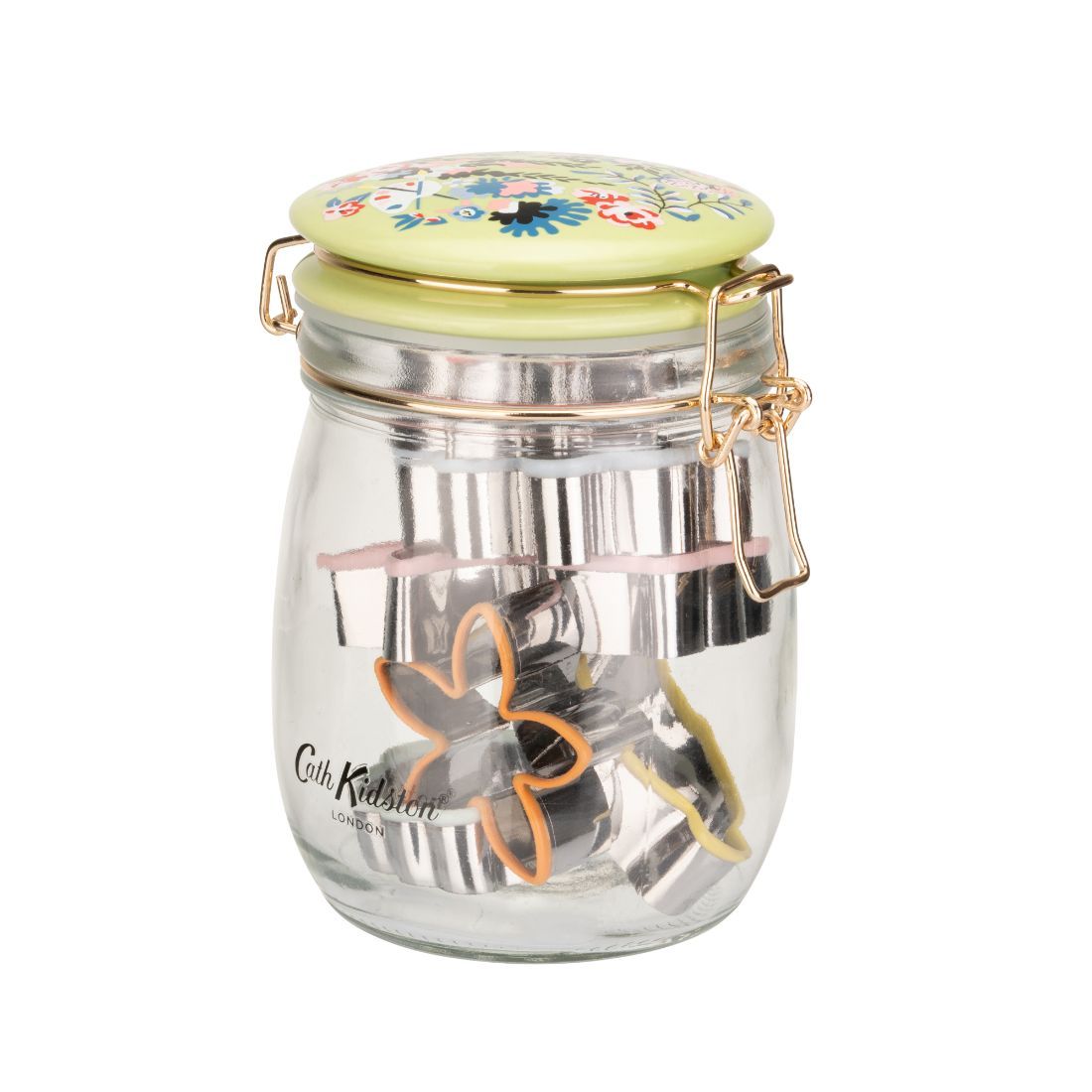 30 Years Ditsy Glass Jar with 6pc Cookie Cutters