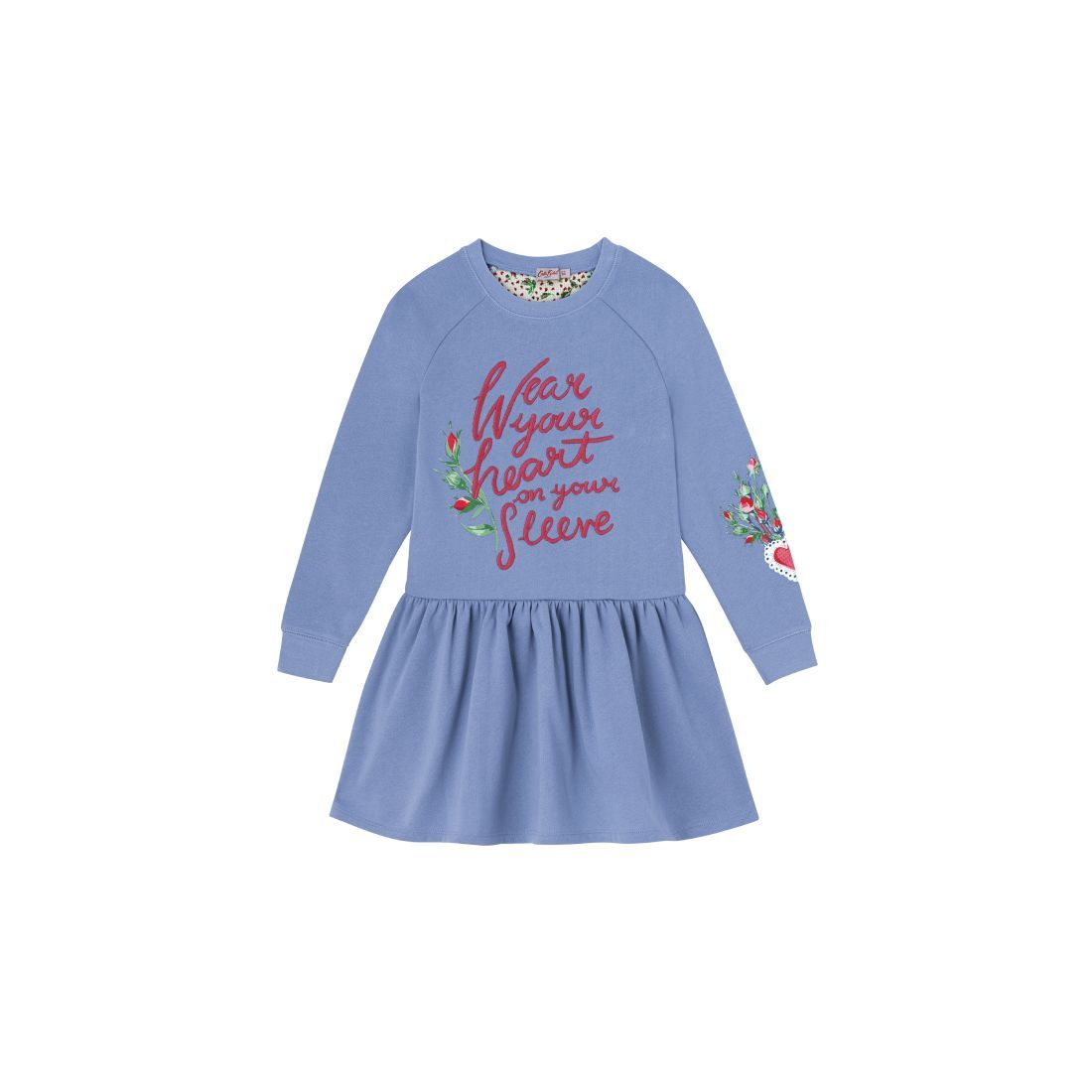 Heart On Sleeve Fun Heart Sweatshirt Dress
