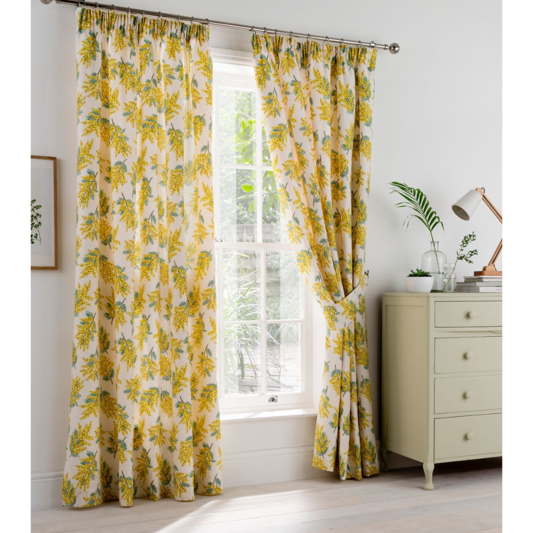 Mimosa Flower Lined Curtains - 117cm x 229cm