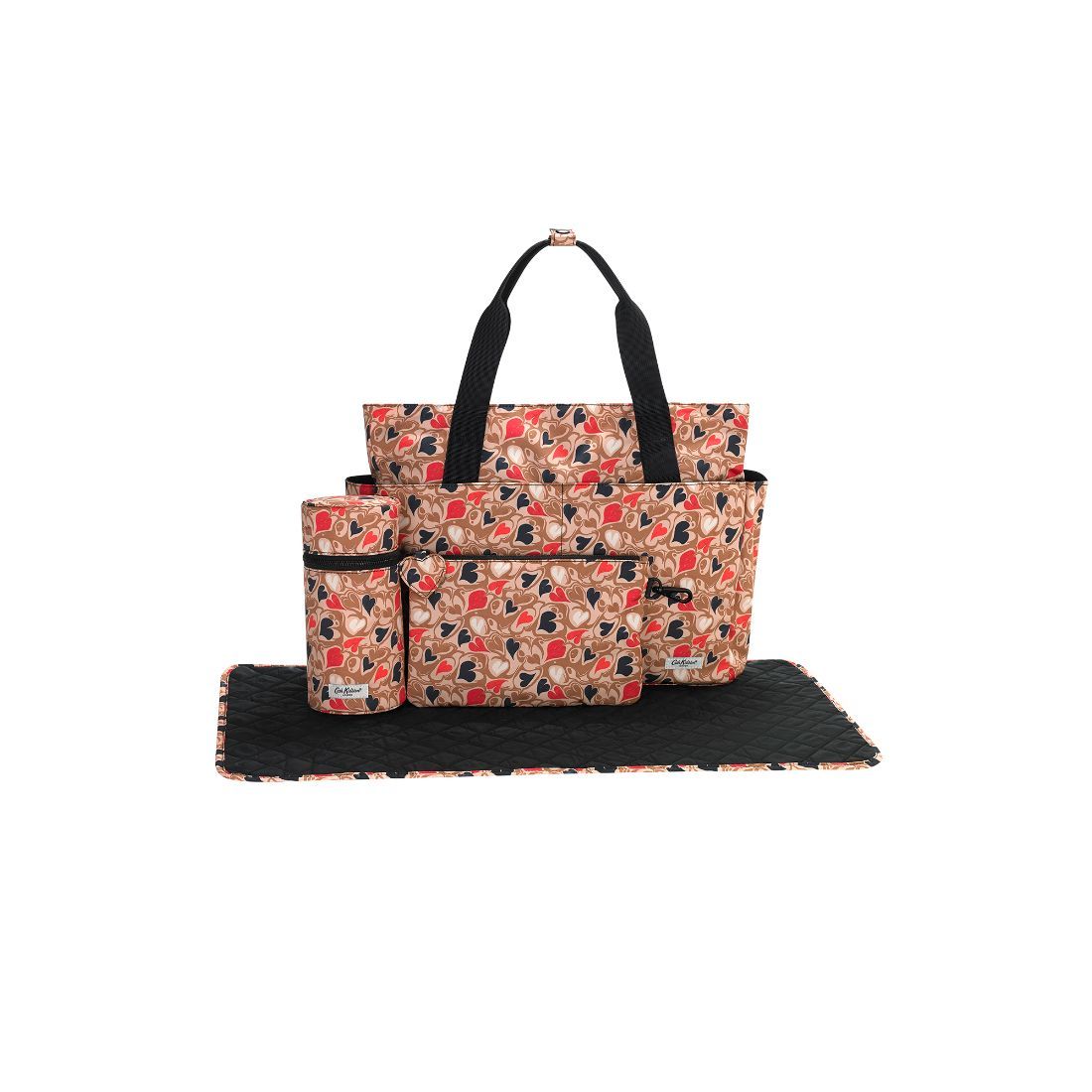 Marble Hearts Ditsy Recycled Rose Tote Nappy Changing Bag