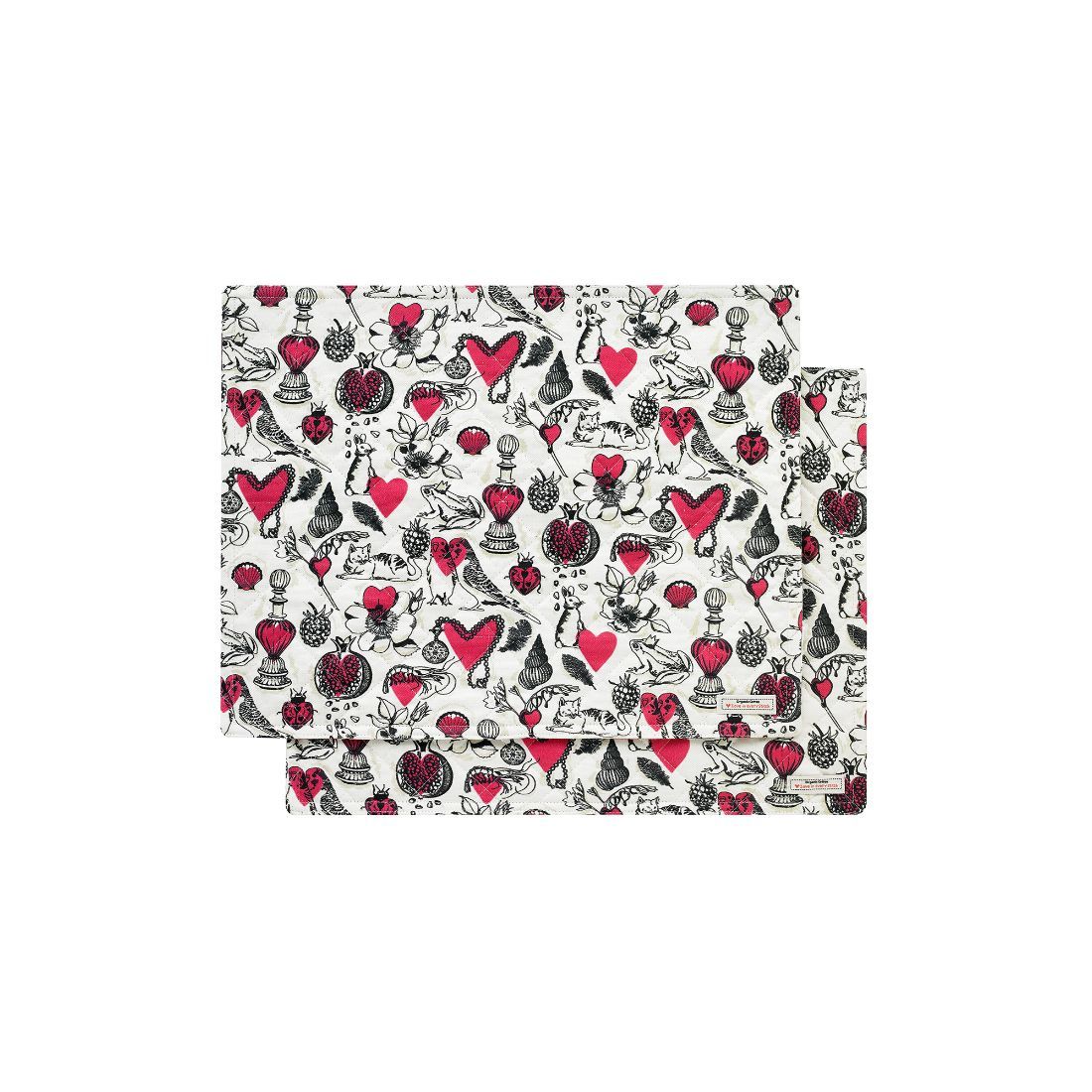 Shape My Heart Set of 2 Quilted Placemat