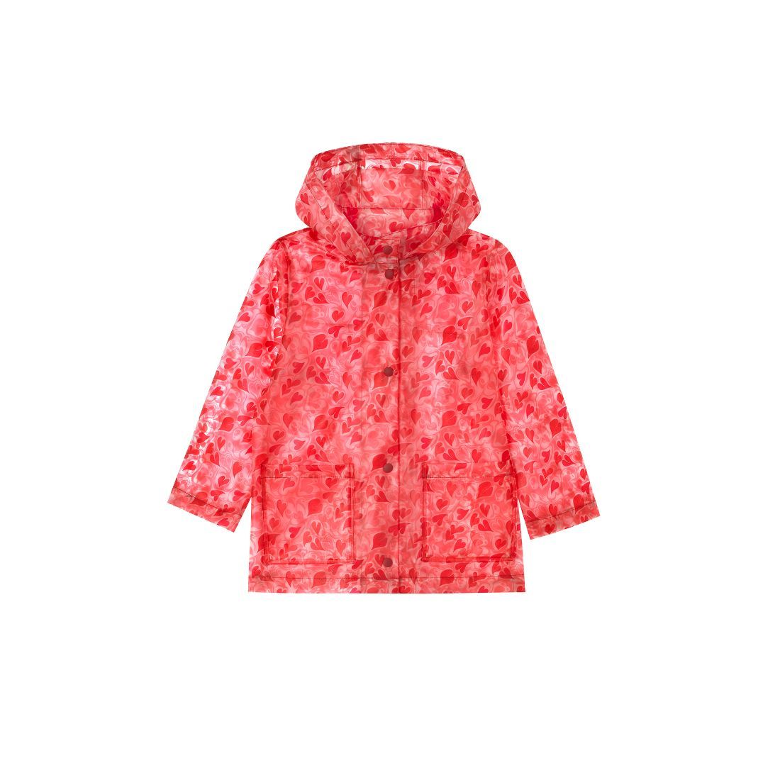 Marble Hearts Ditsy Printed Clear Rain Mac