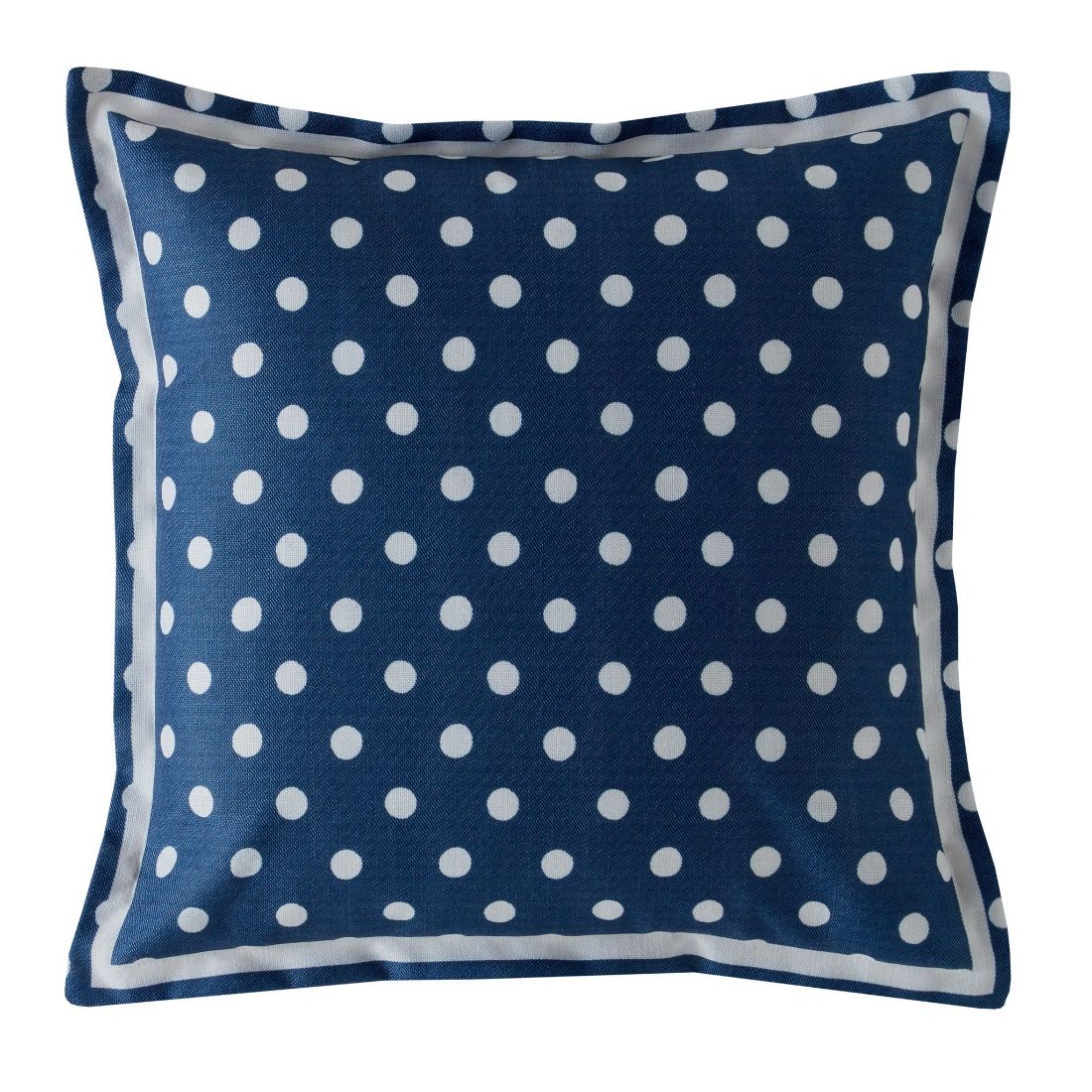 Button Spot Navy Square Cushion