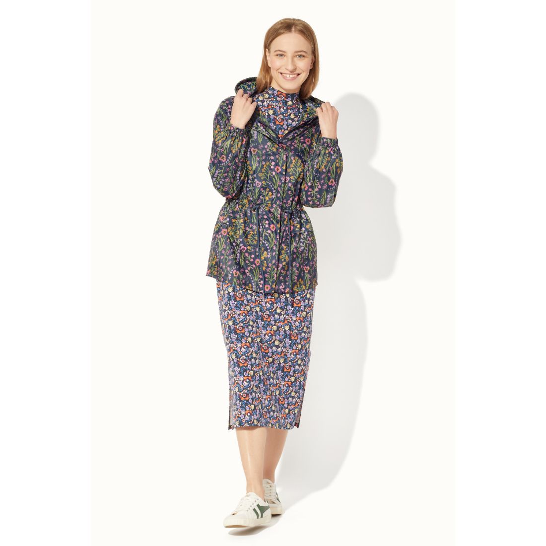 Paper Pansies Short Rain Jacket
