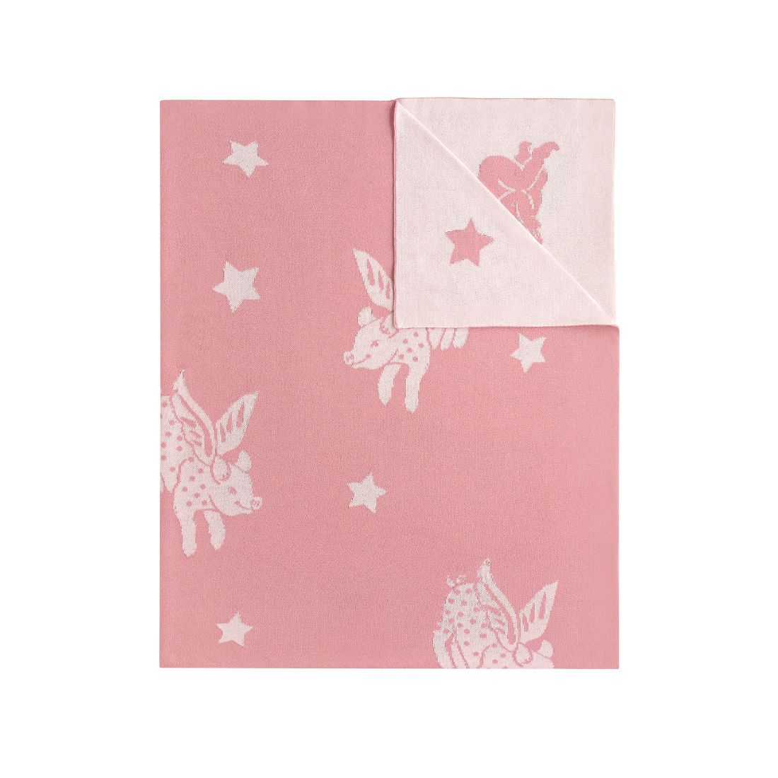 Flying Pig Knitted Throw