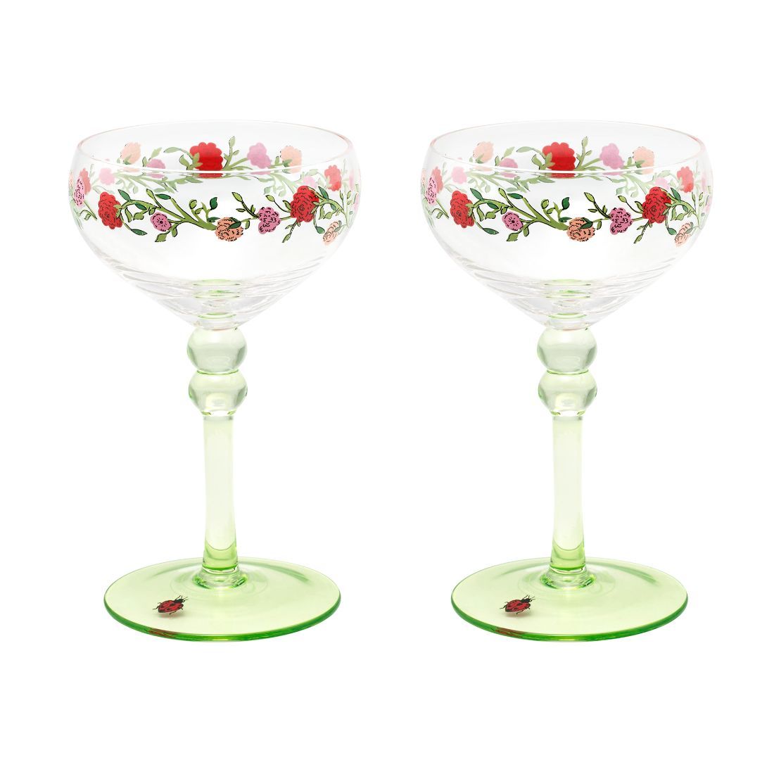 Ladybird Set of 2 Coupe Glasses
