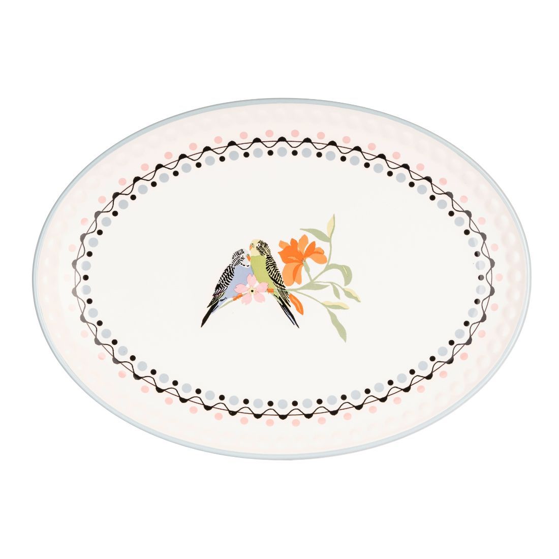 Love Budgies Oval Platter
