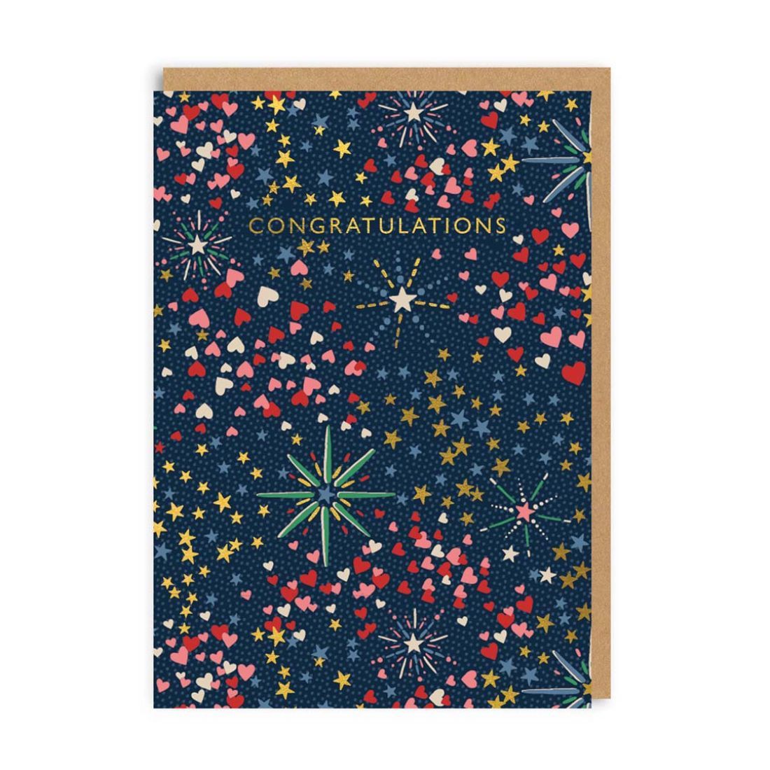 Congratulations Fireworks (Portrait) Greeting Card (A6)