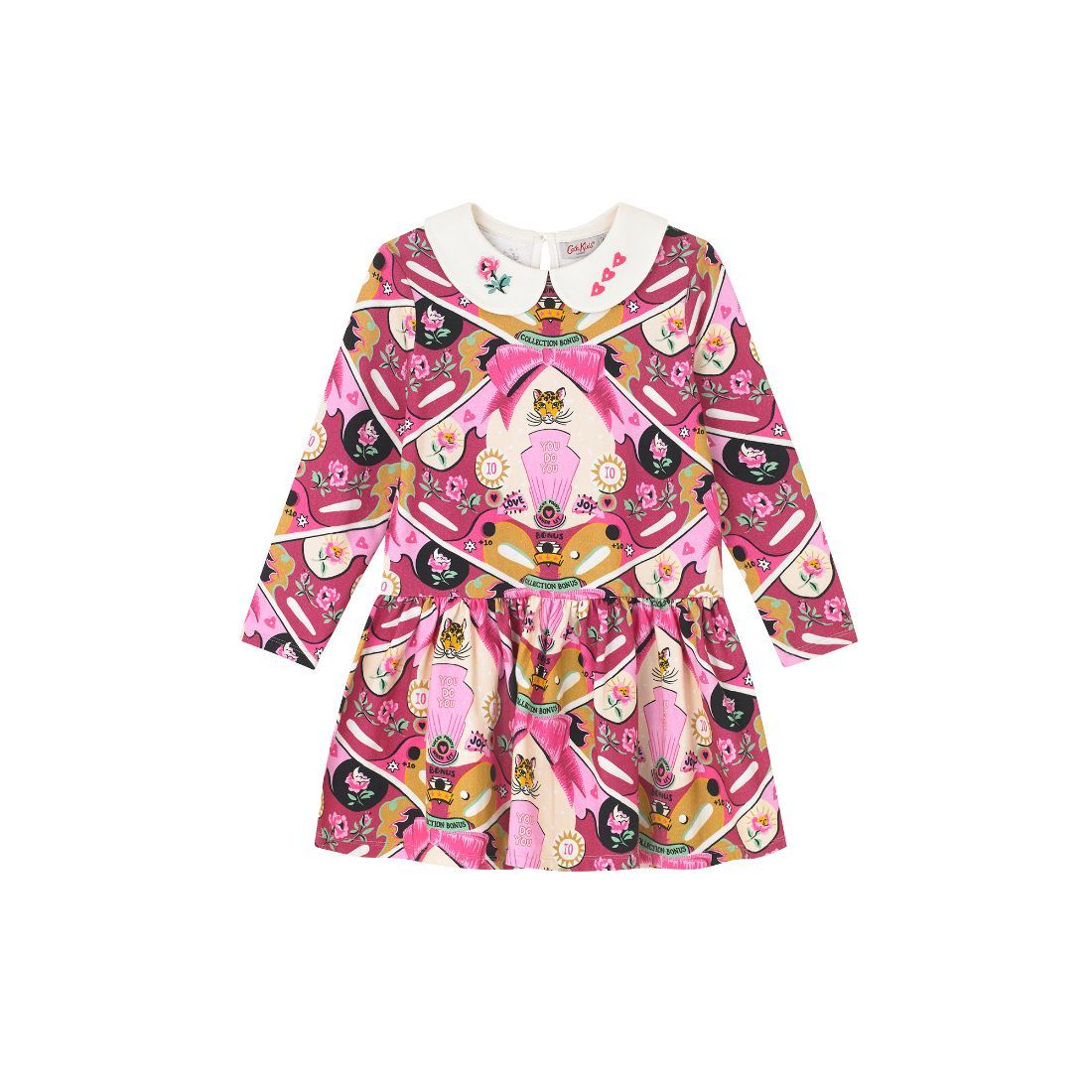 Pinball Long Sleeve Collar Sweat Dress (1-10 Years)
