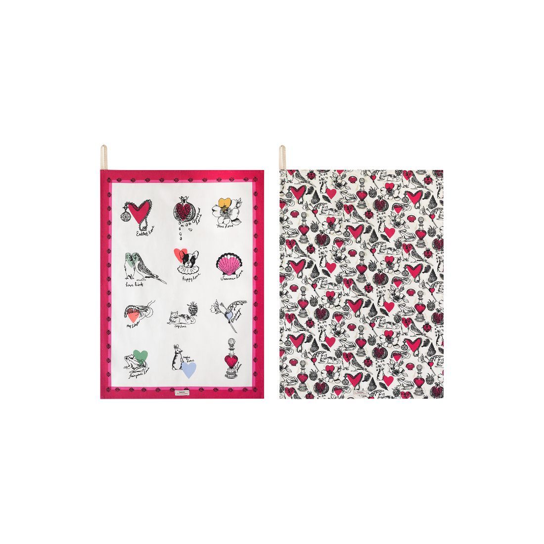 Shape my Heart Set of 2 Tea Towels