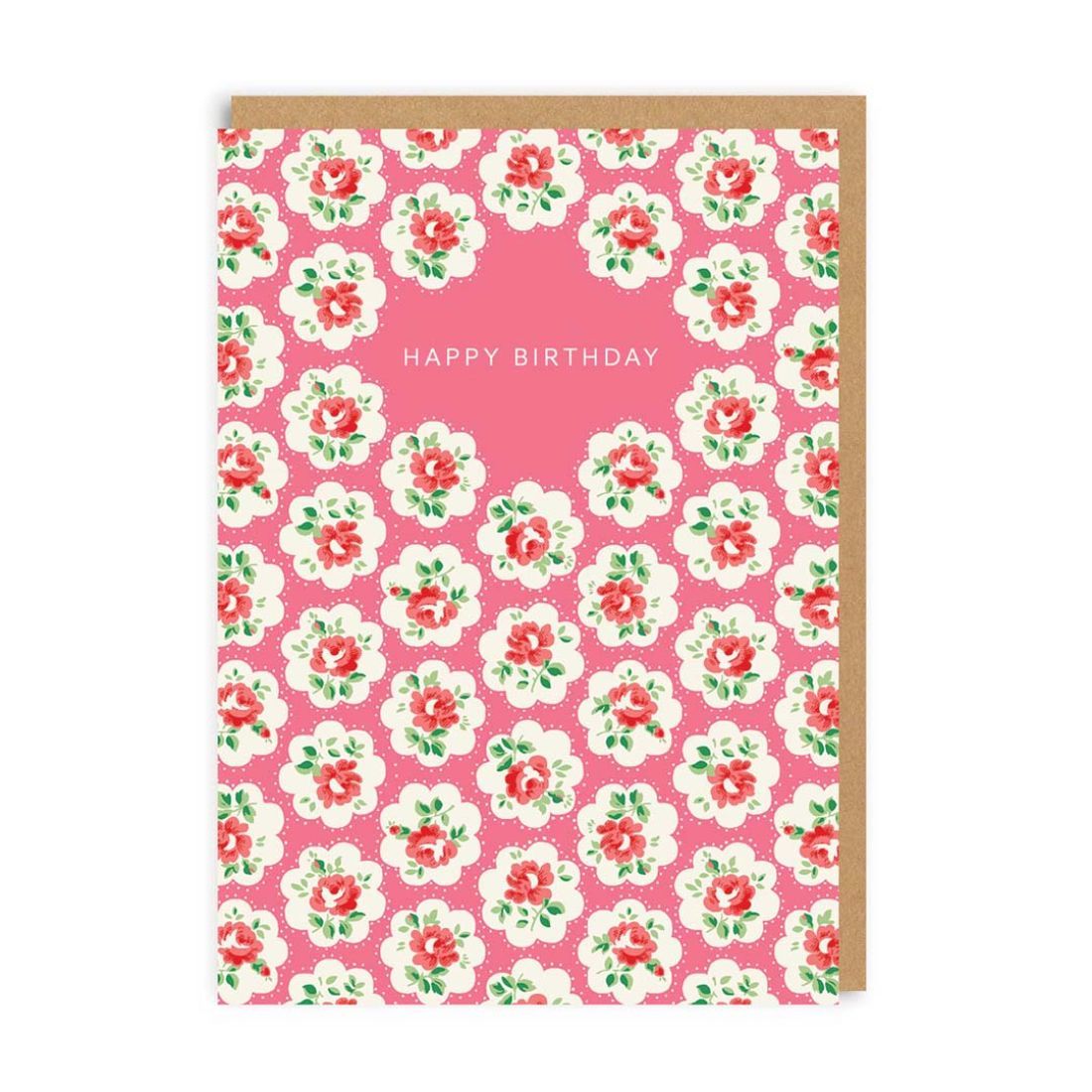 Happy Birthday (Kitsch floral) Greeting Card (A6)