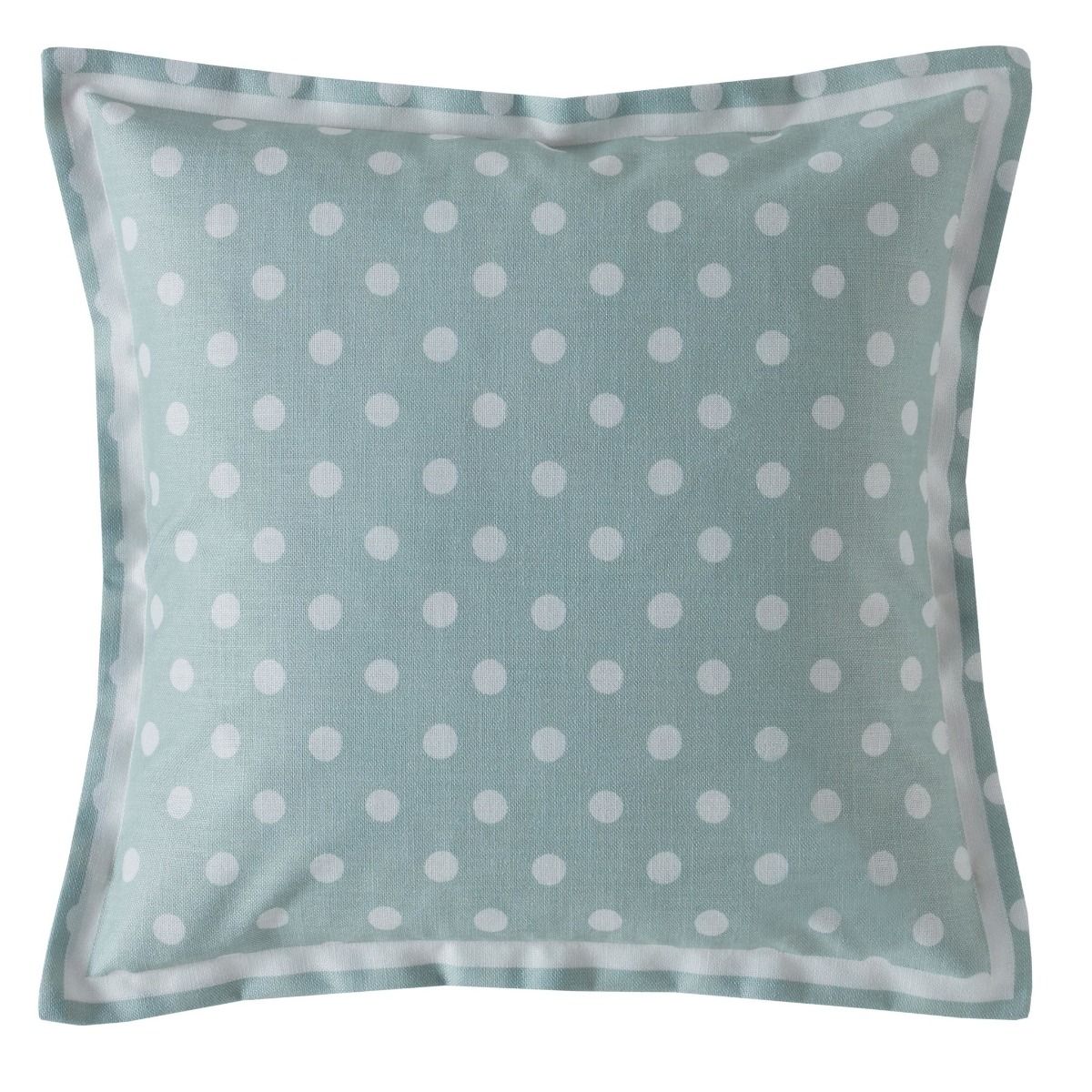 Button Spot Mint Square Cushion