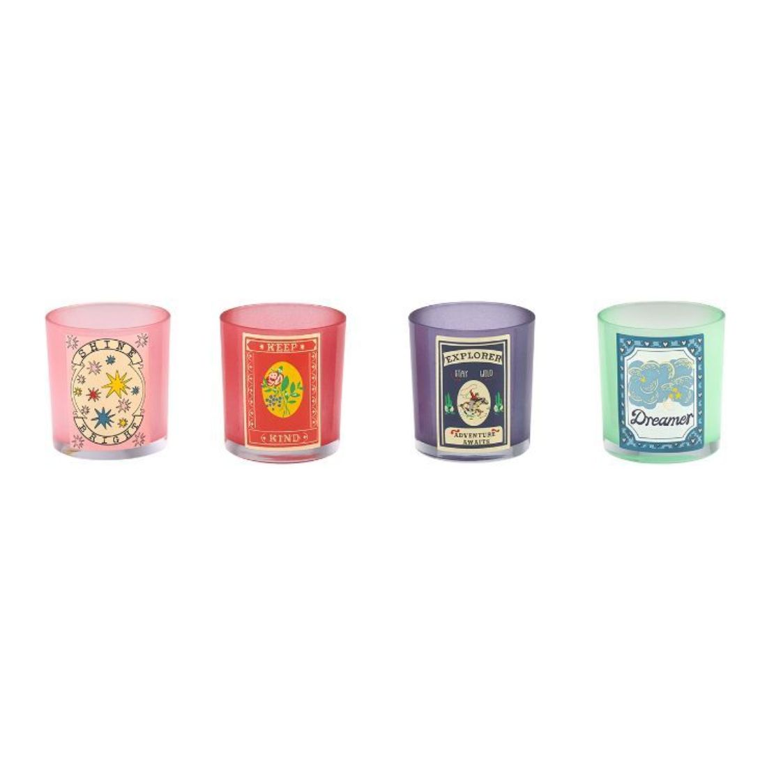 Keep Kind Set of 4 Glass Tealight Holders