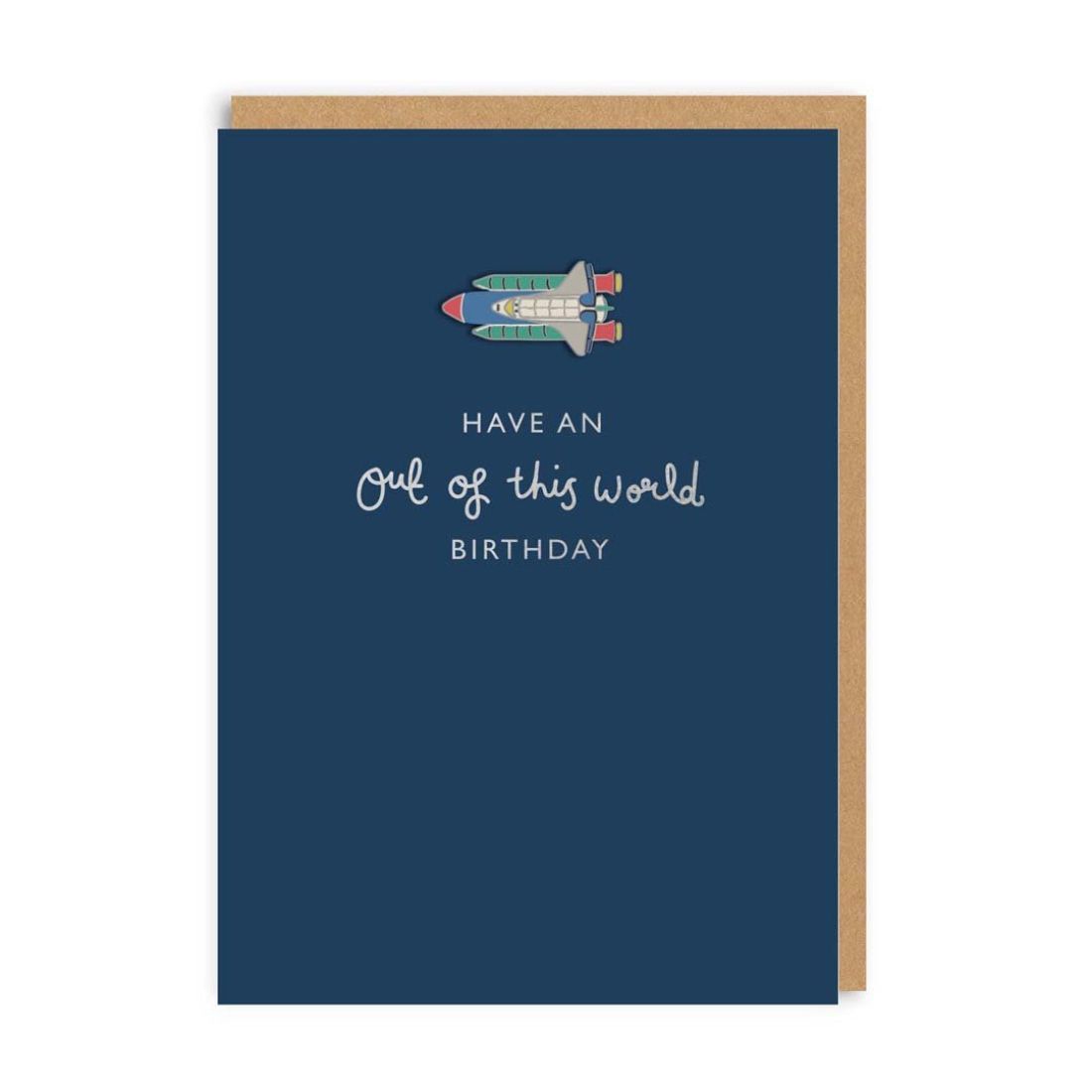 Have An Out Of This World Birthday Enamel Pin Card