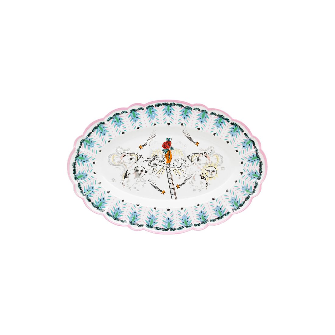 Celestial Oval Scallop Serving Platter