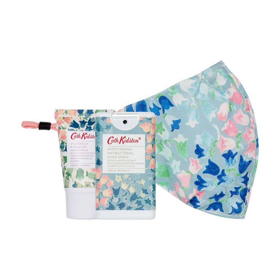 Painted Bluebell Commuter Kit (Face Mask, 15ml Moisturising Antibacterial Hand Spray, 30ml Hand Cream)