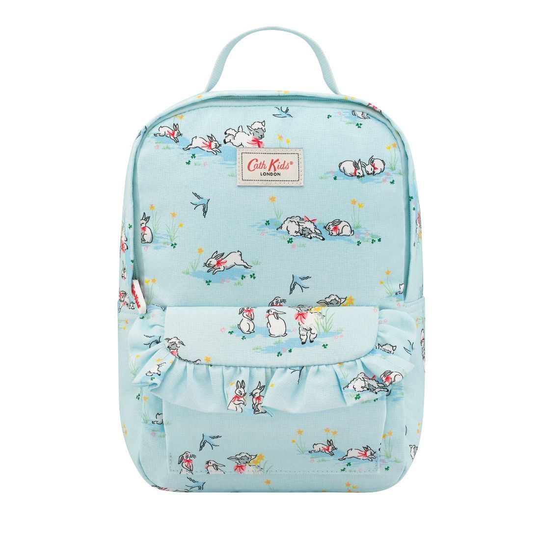 Spring Bunnies and Lambs Kids Modern Frilly Medium Backpack