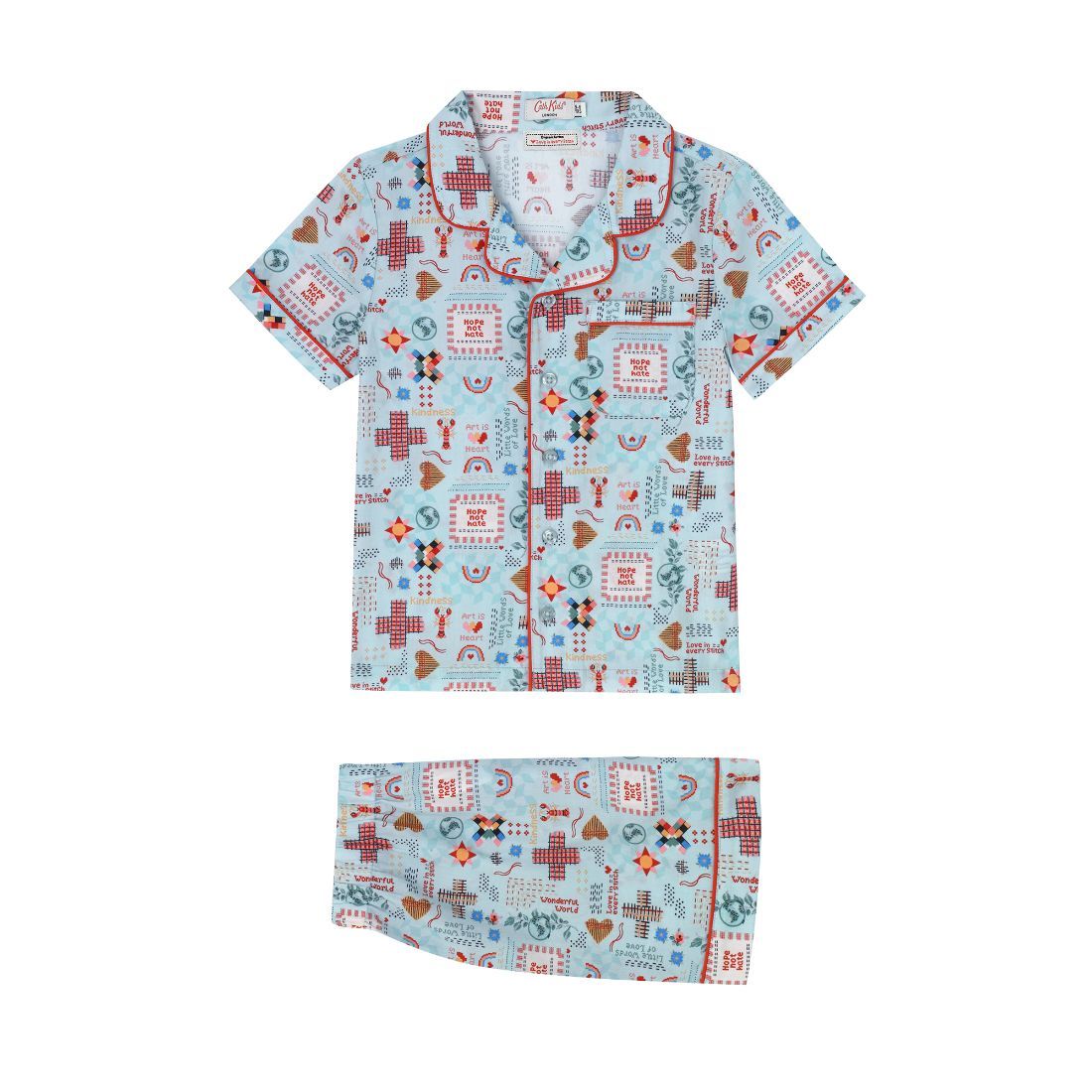 Patchwork Ditsy Short Sleeve Woven PJ Set
