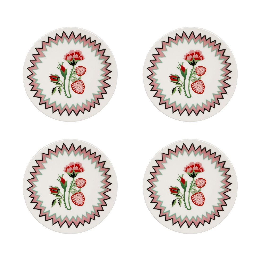 Strawberry Garden Set of 4 Coasters