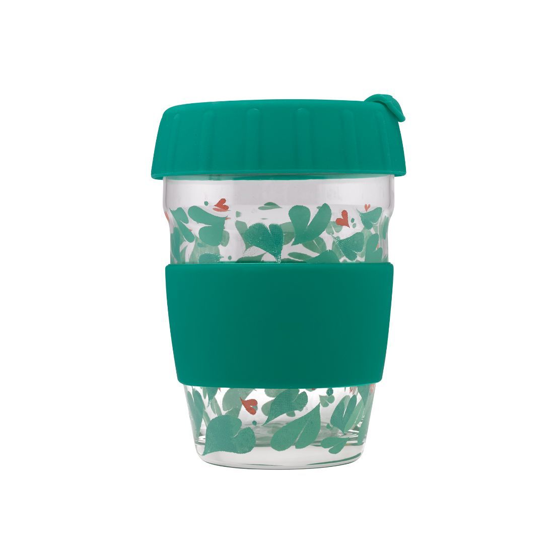 Marble Hearts Glass Travel Cup