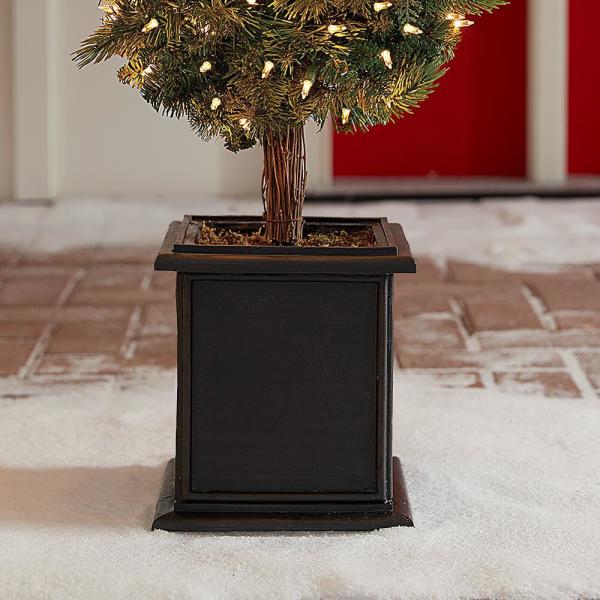 4 ft Winslow Fir Pre-Lit Potted Artificial Topiary Christmas Tree with 150 Warm White Mini Lights